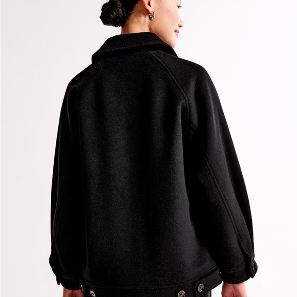 Abercrombie & Fitch Black Utility Jacket Wool Blend New with Tags - Picture 3 of 10